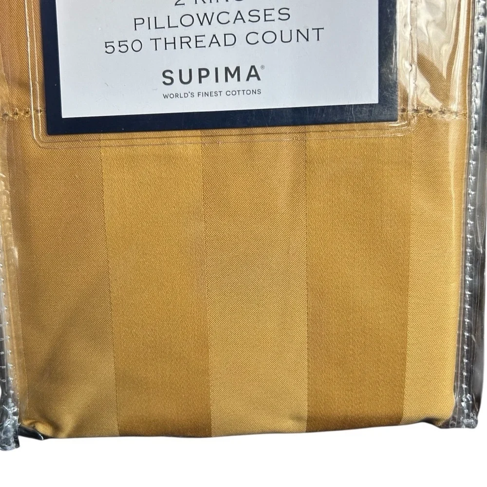 2 King Charter Club Damask Stripe Pillowcases 5550 Thread Count Supima Cotton